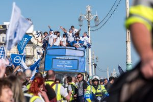 Brighton and Hove, Foot ball Club, Bus and Coach company, promotion, seafront, parade, 2017